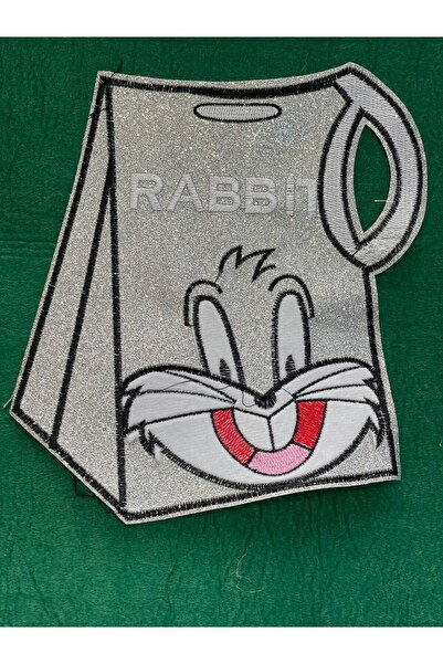 Gönülden Tasarım 23x19 cm Bugs Banny srebrna Sa šljokicama aplikacija grba za...