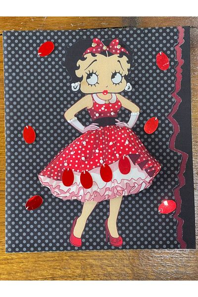 Gönülden Tasarım 24x20 cm Bety Girl cu buline 3D Relief Applique Crestă Patch Accesoriu de cusut