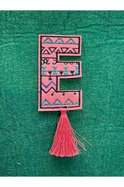 Gönülden Tasarım 7x4cm Broderie etnică Broderie Litera E cu ciucuri Aplicație...