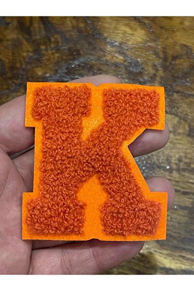 Gönülden Tasarım 7x6 cm țesătură portocalie litera K aplicată cu călcat accesorii de cusut