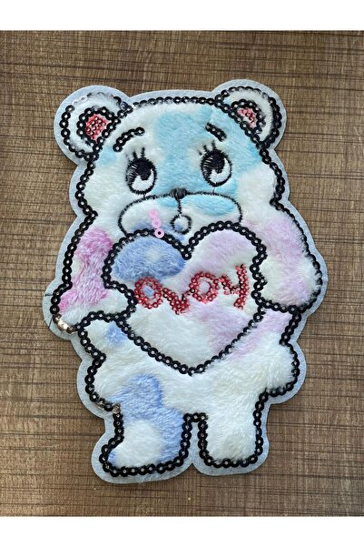 Gönülden Tasarım 19x14 cm Pliš šljokičasto srce, plišani medvedić, aplikacija...