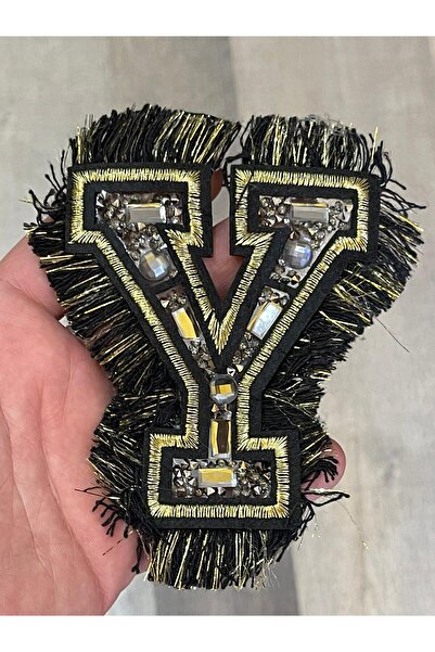 Gönülden Tasarım 12x10 سم حديد على أحبطت حرف Y التطريز ومعالجة الحجر شرابة زين تزوير هواية الخياطة