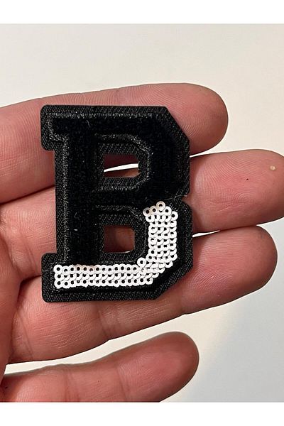 Gönülden Tasarım 4x3 Cm Lită cu Lită Litera B în relief Applique Patch