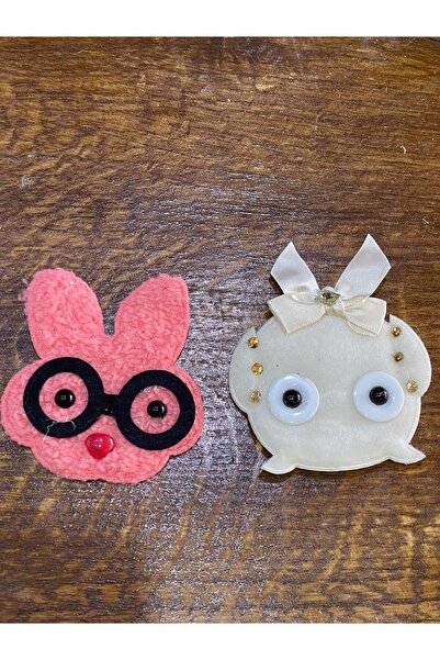 Gönülden Tasarım 2-Piece Animal with Googly Eyes Children's Applique Patch Ri...