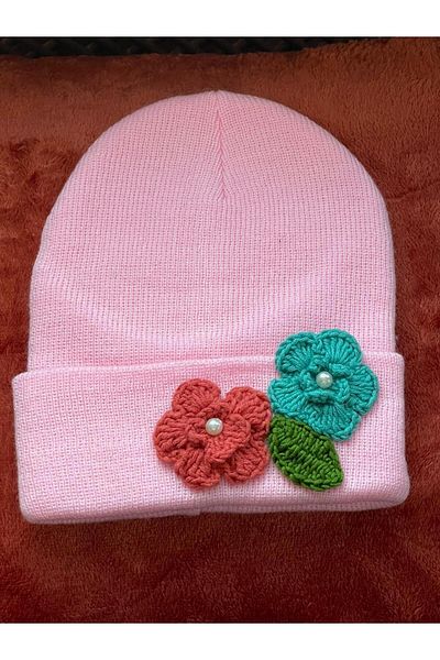 Gönülden Tasarım Design Women's Children's Knitted Floral Beret