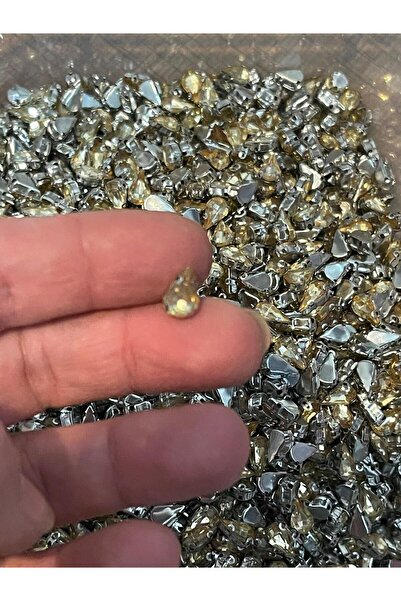 Gönülden Tasarım 1 см жълти мини перфорирани мъниста с камъни за шиене с капк...