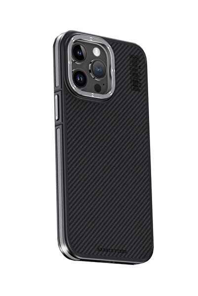 m.tk moveteck İphone 15 Pro Max Kılıf Karbon Fiber Magsafe Şarj Özellikli N52 Hybrid ArmorPro 600D Kevlar Aramid