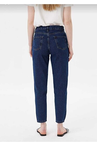 comfort jeans Mornarsko plave Visok struk mekane udobne kroj Mom farmerke far...