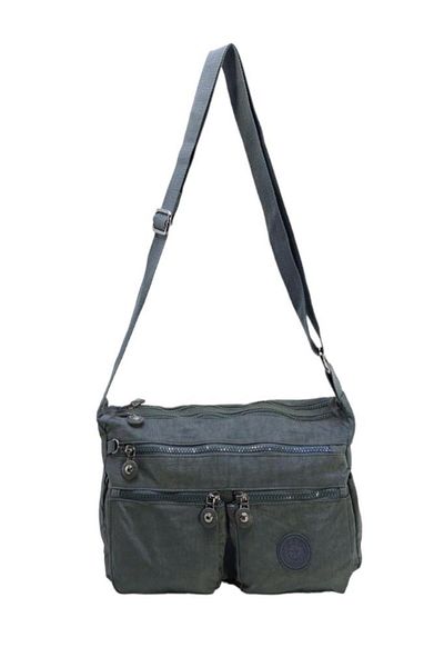 Baginn Geantă de damă cu curea încrucișată ușoară cu buzunare multiple, țesătură clinker 30 cm