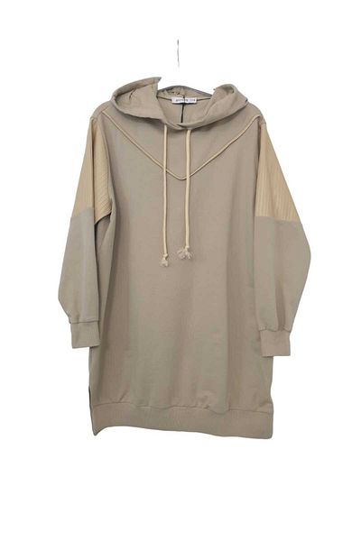 GGMM SPORTS LEATHER DETAILED TUNIC WITH HOOD