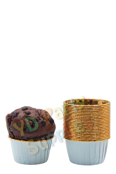 Yusuf Dirik YD Party Supplies White Gold Metallic Muffin Cake Mold 25 Pieces 50x39