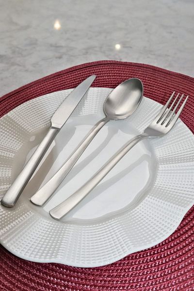 Lugga Nida Scotch Sweet Fork Spoon Knife Set for 6 People 18 Pieces