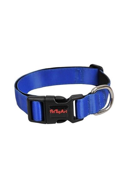 Pet Tag Art PetTagArt Adjustable Navy Blue Soft Texture Dog Collar