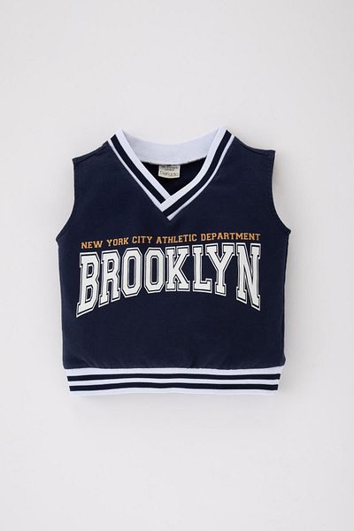 DeFacto Baby Boy V-Neck Printed Sweater B5381a524sm