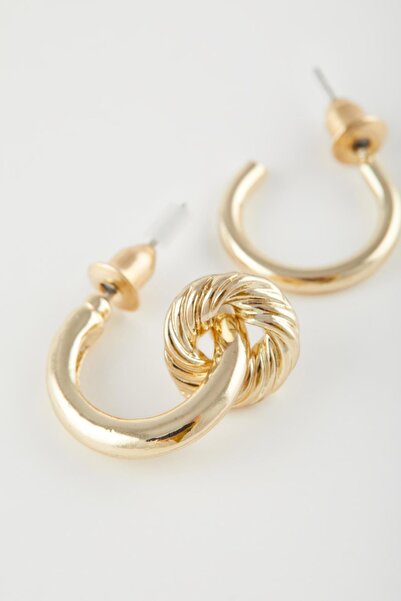 DeFacto Kadın 2'li Gold Halka Küpe B9542axns