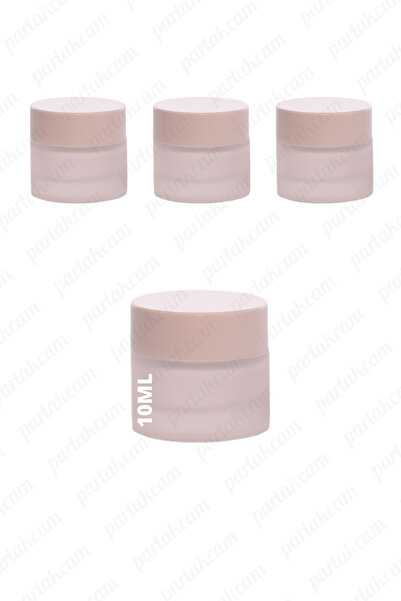 parlakcam 10ml buzlu renk krem kavanozu cam krem kutusu beyaz renk koruma kap...