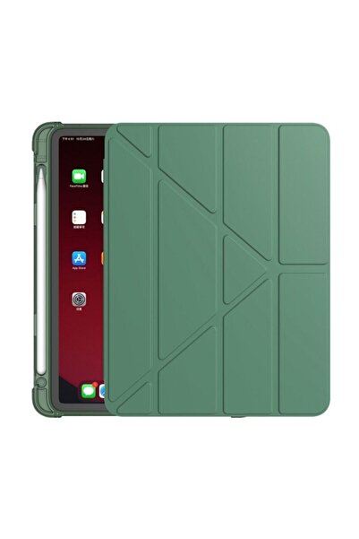MOBAX Apple Ipad 6 Nesil 9.7 2018 Kılıf Kalem Bölmeli Trifolding Silikon A189...