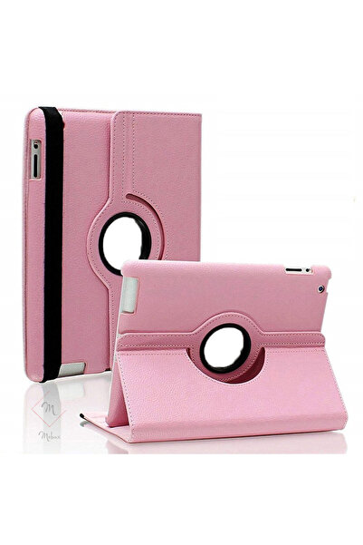 UnDePlus Apple Ipad 5. Nesil 6. Nesil Air 1 Air 2 9.7" Kılıf Uyku Modlu Dönen Kapaklı Kılıf Açık Pembe