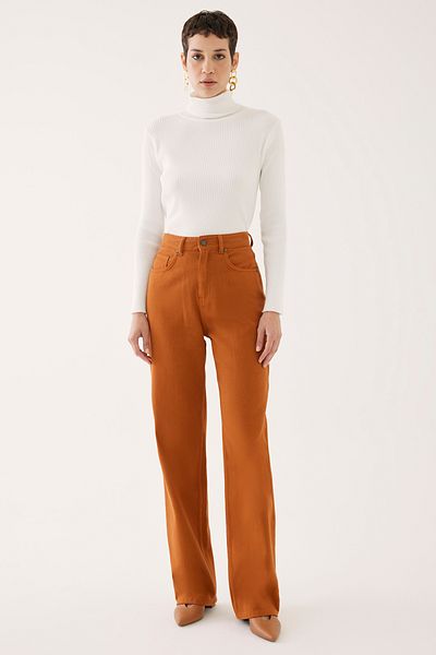 Perspective Edyth Cinnamon Color Women's Denim Trousers