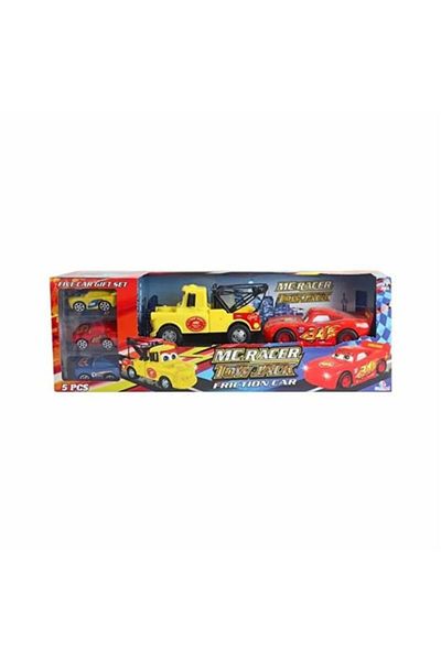 Can Ali Toys مجموعة سيارة Mc Racer مكونة من 5 قطع مع مطرقة صفراء