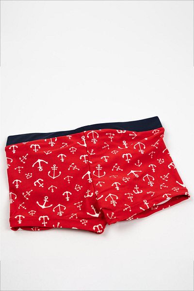Adisia Baby Boy Red Ship Anchor Shorts Swimsuit