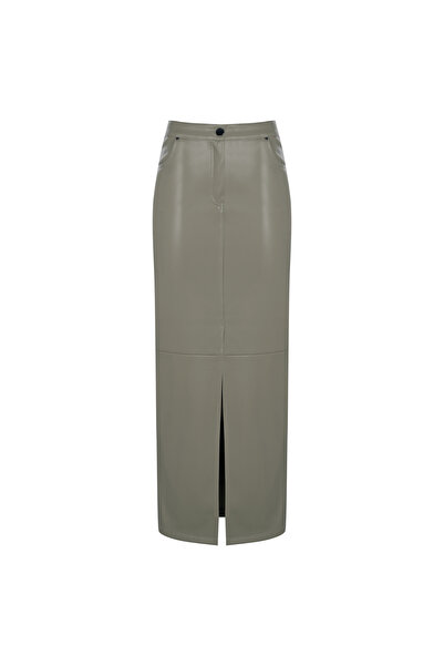 Urban Muse Vegan Deri Uzun Etek