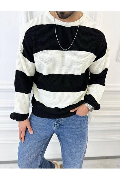 elkumoda Пуловер Oversize Ненабиващ се Пуловер от плетен трикотаж от естествен памук