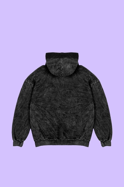 Sekizbiraltı Πλένεται μαύρη υστερική στάμπα Oversize Unisex Hoodie