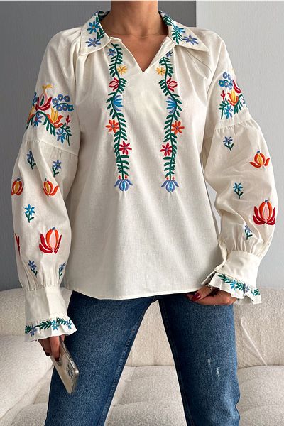 FEMELLE Embroidered Cotton Blouse