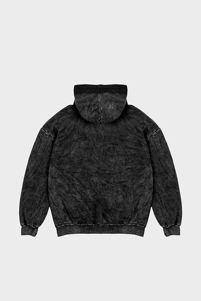 Sekizbiraltı Πλυμένο μαύρο Metallica λογότυπο τυπωμένο Oversize Unisex Hoodie