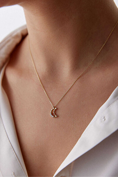 YAVUZ KUYUMCULUK 14 Ayar Altın Burgu Hilal Kolye