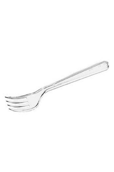 Kazanabil 50-Piece Disposable Transparent Plastic Picnic and Party Fork