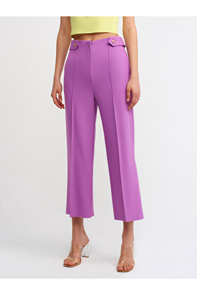 Dilvin 5026 Düğme Detaylı Pantolon-lila