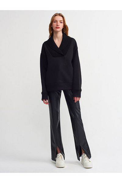 Dilvin 40102 Knitwear Sweatshirt-black
