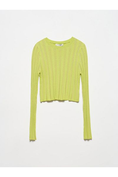 Dilvin 10144 Italian Sleeve Crew Neck Πουλόβερ-λάιμ