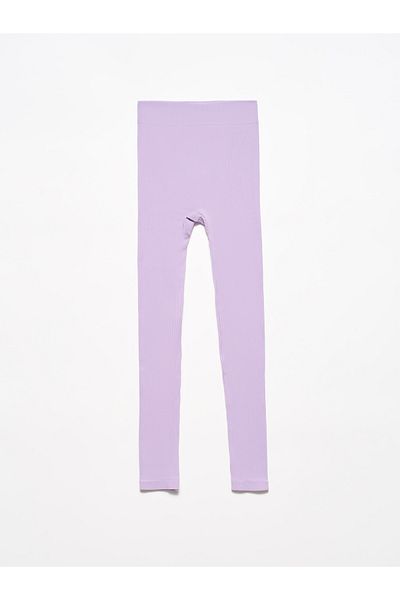Dilvin 3576 Gerippte nahtlose Strumpfhose – Flieder