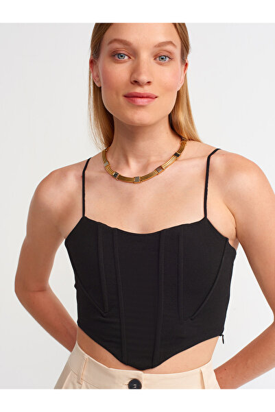 Dilvin 20164 Strappy Underwire Crop Top-black
