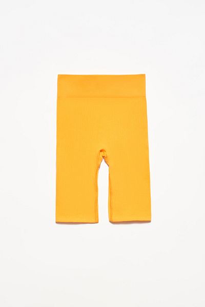 Dilvin Women's Orange Garage Boutique High Waist Biker Shorts