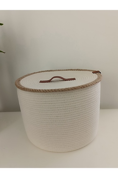 Pınar Gündoğdu Collection Multi-Purpose Wicker Basket with Lid
