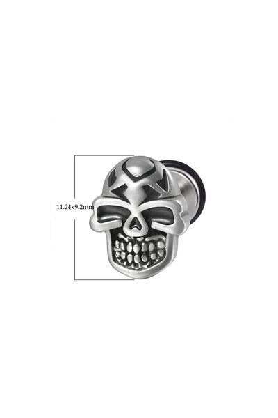 Jaida Moda Unisex Vintage 316l Surgical Steel Smiling Face Skull Figure Gothic Design Nails Earrings