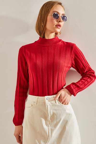Bianco Lucci Női garbó nyakú bordás kötöttáru pulóver