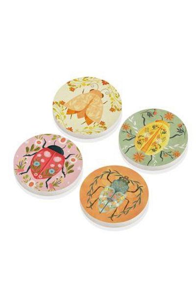 The Mia Animal Stone Coaster Round Set of 4 Brk0131