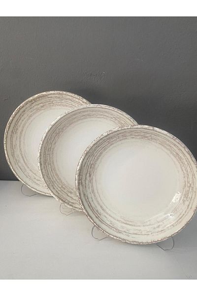 İkram Dünyası Cepillo 1-Person 3-Piece Dinner Plate Set