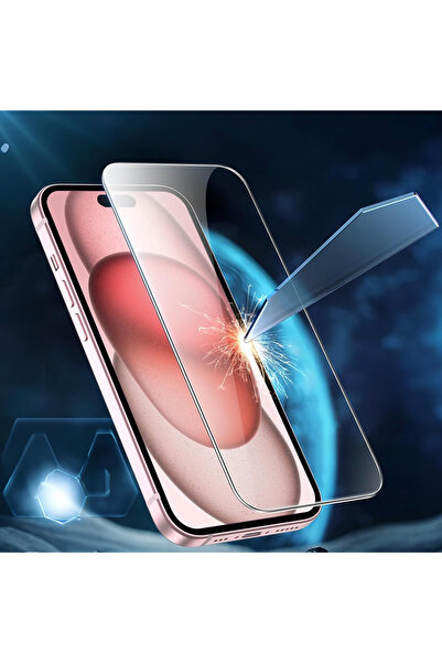 Powerfox iPhone 15 Uyumlu Kırılmaz Cam Ekran Koruyucu
