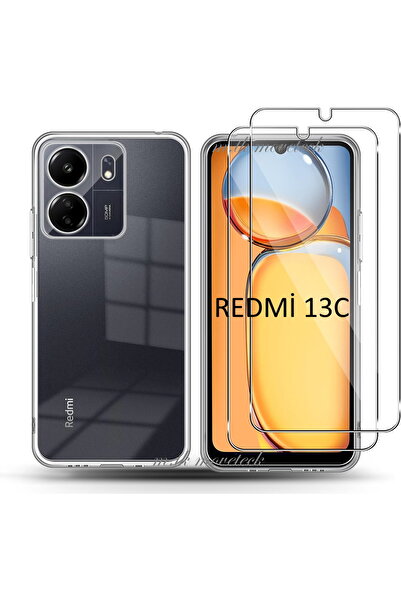 m.tk moveteck Xiaomi Redmi 13C Kılıf Kamera Çevresi Korumalı Darbeye Dayanıkl...