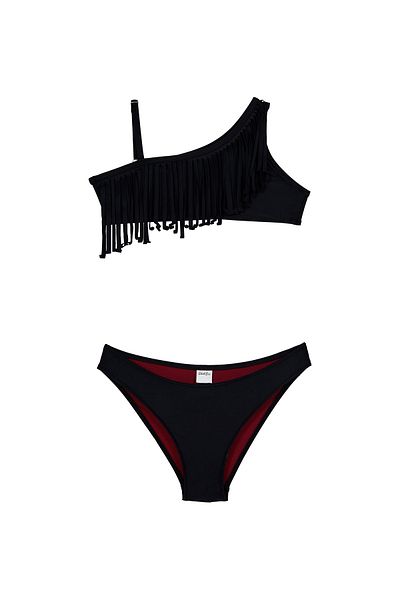 SHELLSEA Girl's One Shoulder Fringed Bikini