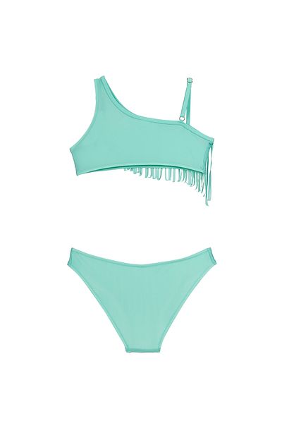 SHELLSEA Girl's One Shoulder Fringed Bikini
