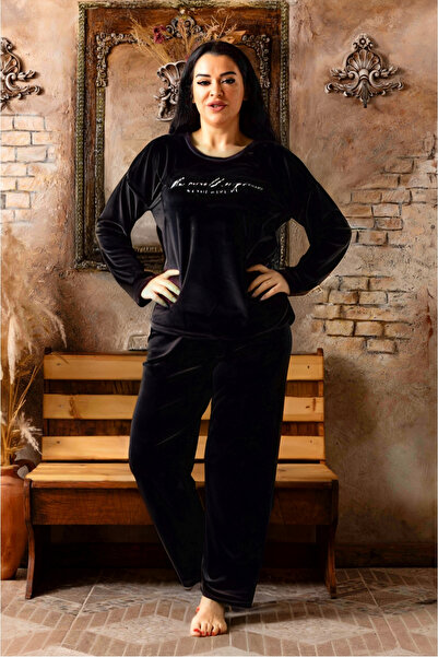 nisaNCa Σετ γυναικείες πιτζάμες Plus Size Velvet - Super Soft Velvet