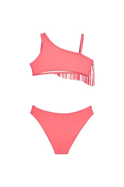 SHELLSEA Girl's One Shoulder Fringed Bikini