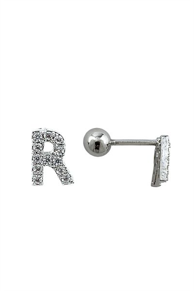 Çlk Accessories ثقب حرف فضي اللون - R HarfPiercing